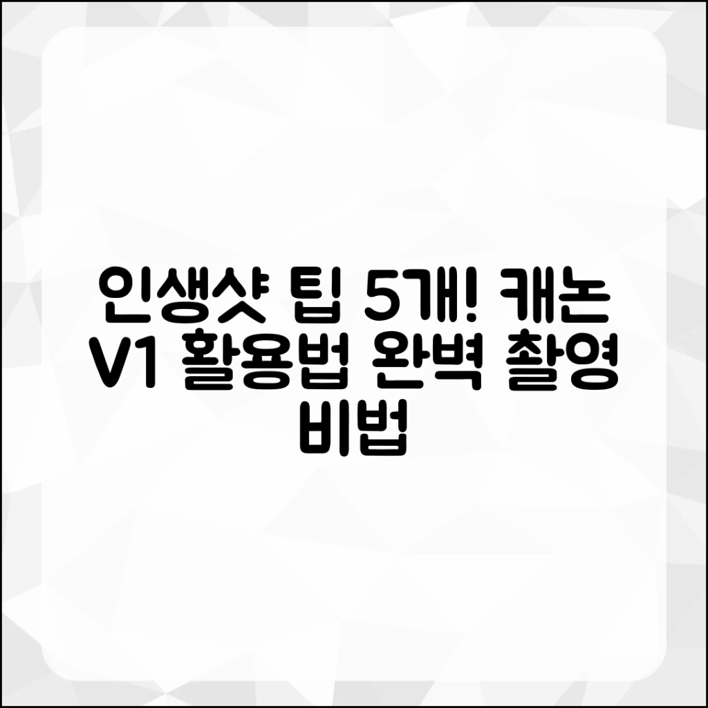 인생샷 촬영을 위한 캐논 V1의 5가지 팁