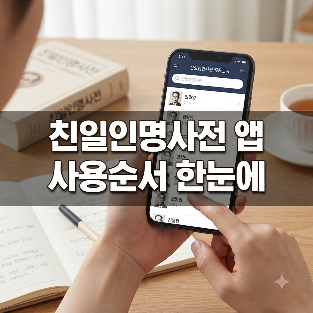 민족문제연구소 친일 인명사전 앱 사용 순서 한눈에